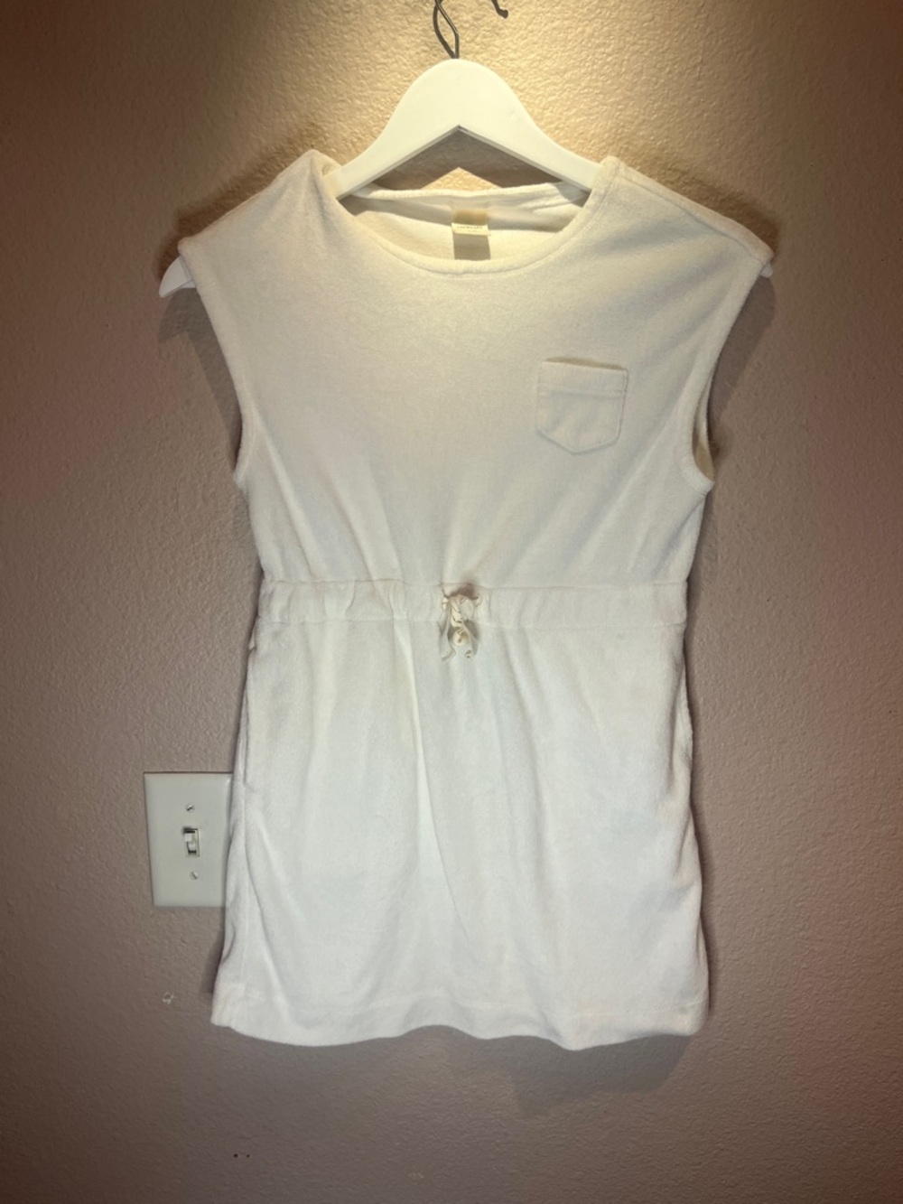Crewcuts Girl’s Terry Swimsuit Cover White Size 8